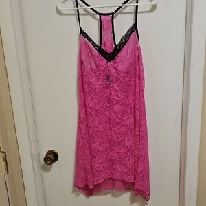 Apt. 9 Pink and Black Chemise with Lace Detail